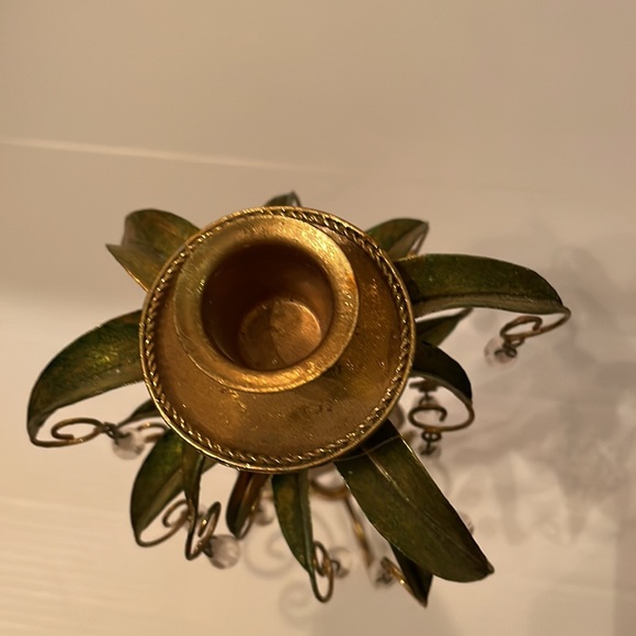 Pineapple 🍍 Detailed Candle Holder -w/ Hanging Clear Beads Must see - unique - Picture 4 of 14